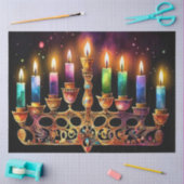 Eight Nights of Light! Watercolor Menorah 薄葉紙 (クラフト)