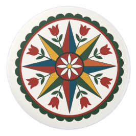 Eight-Ptスターフラワーペンシルバニアオランダ16進ノブ セラミックノブ