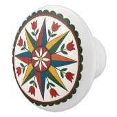 Eight-Ptスターフラワーペンシルバニアオランダ16進ノブ セラミックノブ (右)