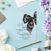 Eighteen Black Bow 18th Birthday Invitation アクリル招待状 (インサイチュ (ウェディング))