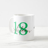 Eighteenth 18 Year Anniversary Personalization コーヒーマグカップ (正面左)
