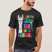 Eighth Grade 100 Days Smarter No Prob Llama Teache Tシャツ (正面)