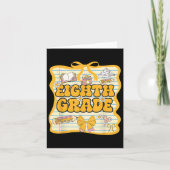 Eighth Grade Back To School Kids Girls Bow 8th Gra カード (正面)