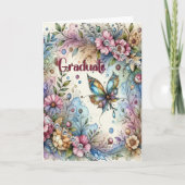 Eighth Grade Graduation Flowers & Butterfly カード (正面)