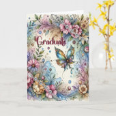 Eighth Grade Graduation Flowers & Butterfly カード (黄色い花)