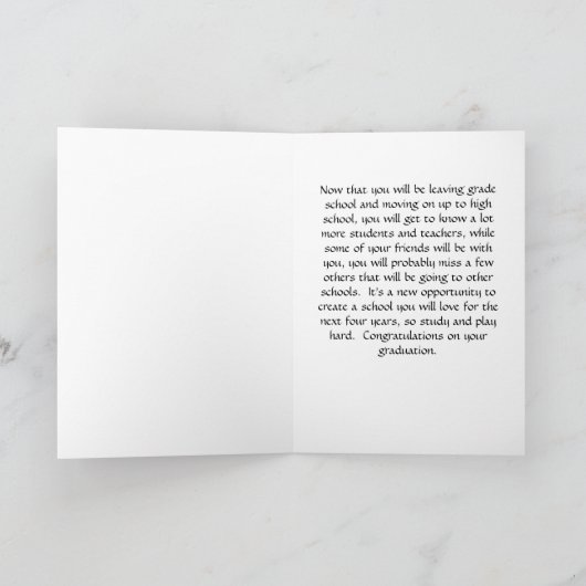 Eighth Grade Graduation Mostly Blue カード (内部)