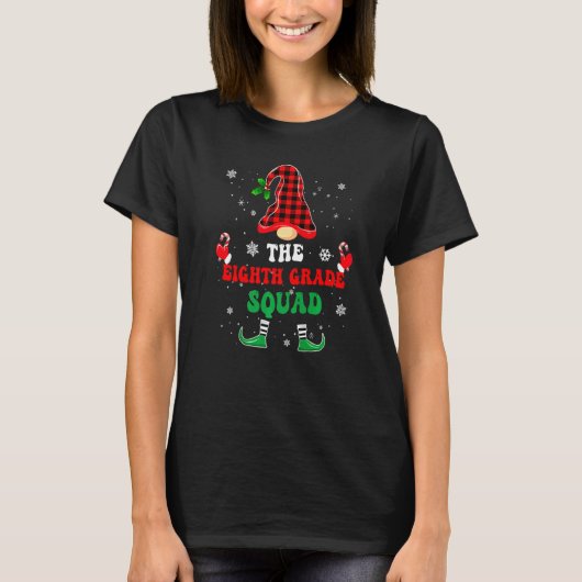 Eighth Grade Squad Teacher Kids Elf Squad Christma Tシャツ (正面)