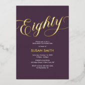 Eighty Birthday Elegant Invitation Foil Invitation 箔招待状 (正面)