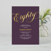 Eighty Birthday Elegant Invitation Foil Invitation 箔招待状 (立ち正面)