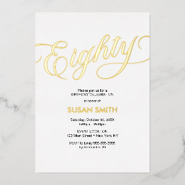 Eighty Birthday Elegant Invitation Foil Invitation 箔招待状