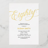 Eighty Birthday Elegant Invitation Foil Invitation 箔招待状 (正面)