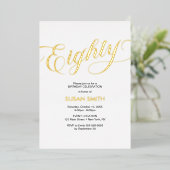 Eighty Birthday Elegant Invitation Foil Invitation 箔招待状 (立ち正面)