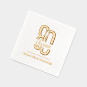 Eighty & Elegant 80th Birthday Gold 箔ナプキン (左)