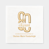 Eighty & Elegant 80th Birthday Gold 箔ナプキン (正面)
