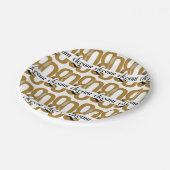 Eighty & Elegant 80th Birthday Gold Black Party ペーパープレート (アングル)