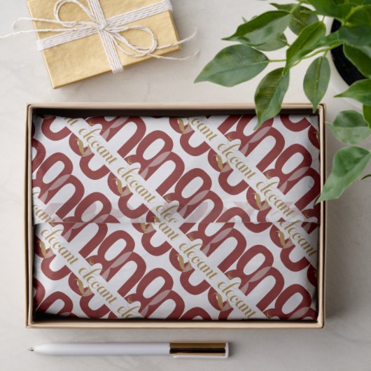 Eighty & Elegant 80th Birthday Ruby Red Gold 薄葉紙 (ギフト)