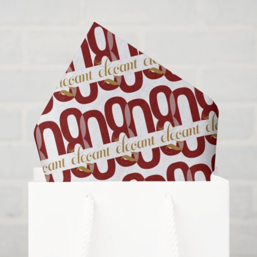 Eighty & Elegant 80th Birthday Ruby Red Gold  薄葉紙 (ギフトバッグ)