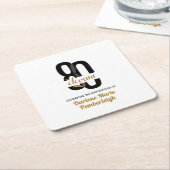 Eighty & Elegant Black Gold 80th Birthday Party スクエアペーパーコースター (アングル)