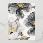 Eighty & Elegant Floral 80th Birthday Gold 箔招待状 (裏面)