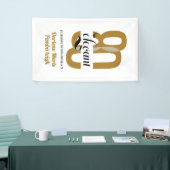 Eighty & Elegant Gold Black 80th Birthday 横断幕 (トレードショー)