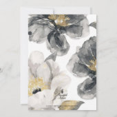 Eighty & Elegant Gold Black Floral 80th Birthday 招待状 (裏面)