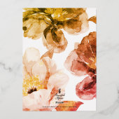 Eighty & Elegant Peony 80th Birthday Ruby Red Gold 箔招待状 (裏面)