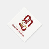 Eighty & Elegant Ruby Red Gold 80th Birthday スタンダードカクテルナプキン (角)