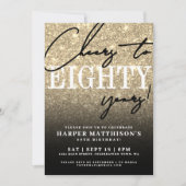 Eighty Gold 80th Birthday Party 招待状 (正面)
