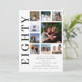 Eighty Photo Collage 80th Birthday Party 招待状 (スタンド正面)