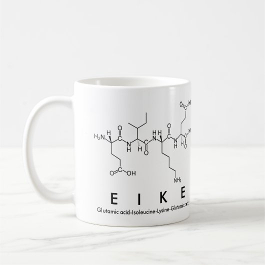 Eikeペプチド名mug コーヒーマグカップ (左)
