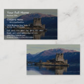 Eileen Donanの城、湖Duich、スコットランド 名刺 (正面/裏面)