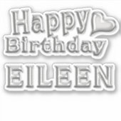 Eileen Happy Birthday silver Aufkleber Sticker シール (正面)