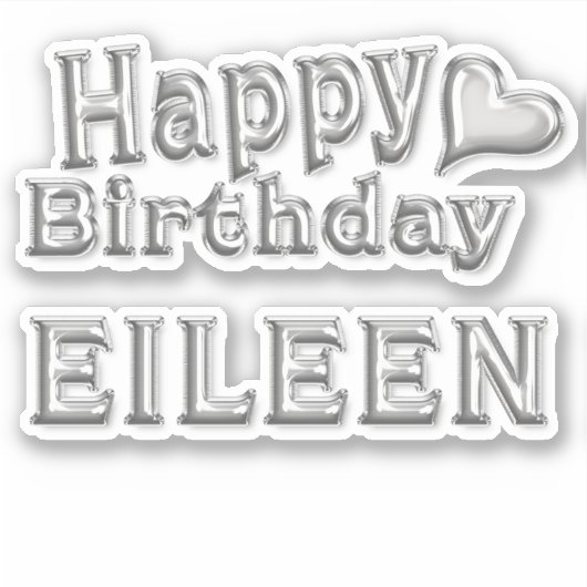 Eileen Happy Birthday silver Aufkleber Sticker シール (正面)
