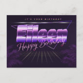Eileen Name Vorname lila Postkarte Geburtstag ポストカード (正面)
