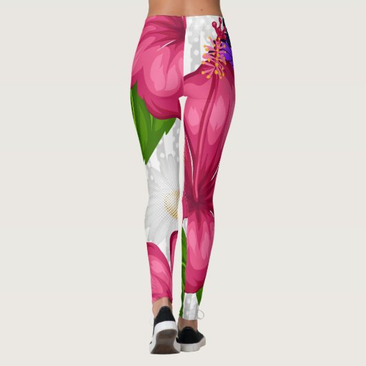 Ein Blütentraum Blumen Streifen & Punkte レギンス (裏面)