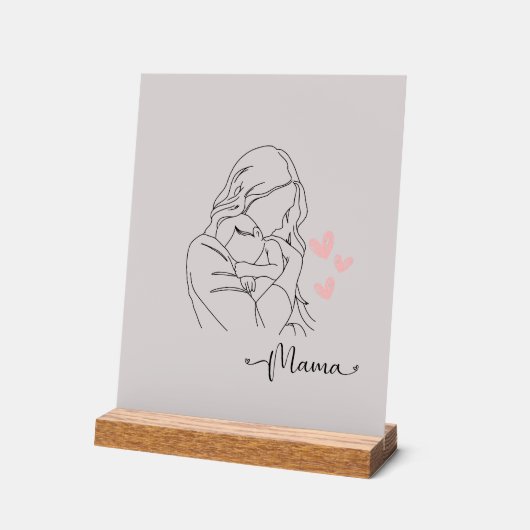 Ein danke an alle mamas アクリルサイン (傾斜)