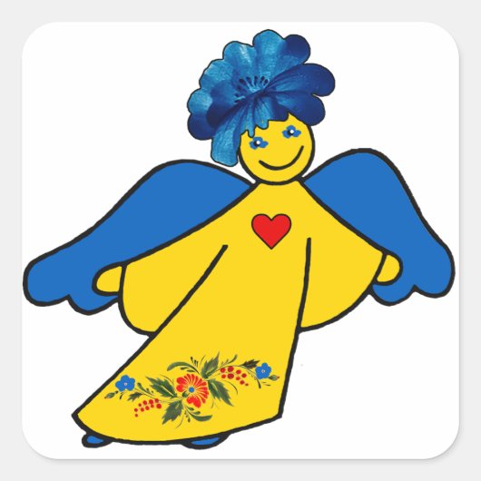 Ein Engel mit offenem Herzen スクエアシール (正面)