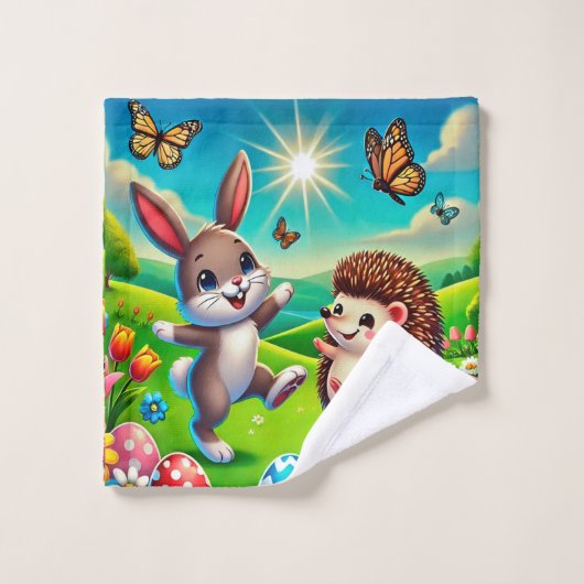 Ein glücklicher Hase und Igel ウォッシュタオル (ウォッシュタオル)