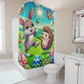 Ein glücklicher Hase und Igel シャワーカーテン (インサイチュ)