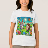 Ein glücklicher Hase und Igel トライブレンドTシャツ (正面)