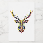 Ein Hirschkopf als buntes Bild im Aquarell Stil フードラベル (シングルラベル)