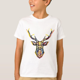 Ein Hirschkopf als buntes Bild im Aquarell Stil    Tシャツ