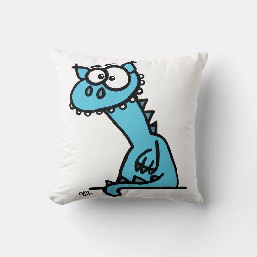 Ein niedlicher Drache in blau クッション (正面)