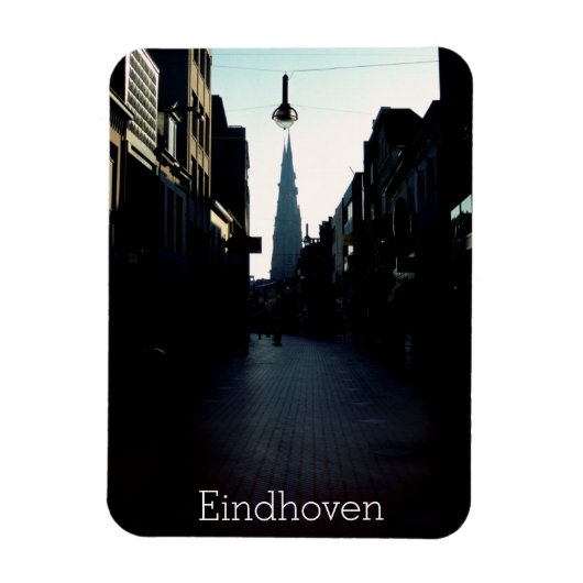Eindhoven通り&カタリナケルク、オランダ マグネット (縦)