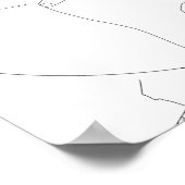 Eindhoven、オランダ（白に黒） ポスター (角)