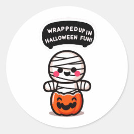 Eine Mummie in einem Kürbis  ラウンドシール