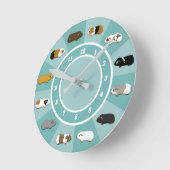 Eine Wanduhr mit Meerschweinchen ラウンド壁時計 (傾斜)