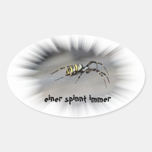 einer spinnt immer Aufkleber 楕円形シール (正面)