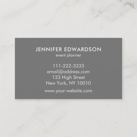 Einfach beruflich, elegant grau 名刺 (裏面)