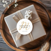 Einfach, elegant, monogram  ラウンドシール